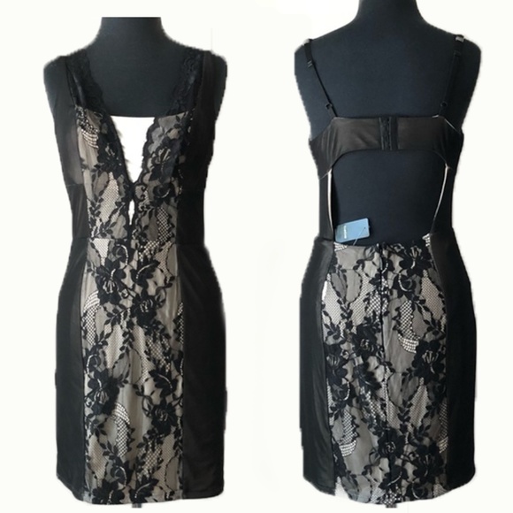 NWT bebe Black Andie Lingerie Cocktail Dress - Picture 7 of 8